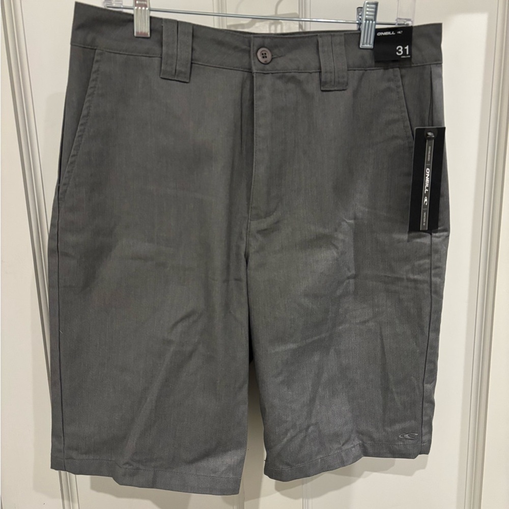 O'Neill Gray Flat Front Shorts Classic Style NWT Size 31